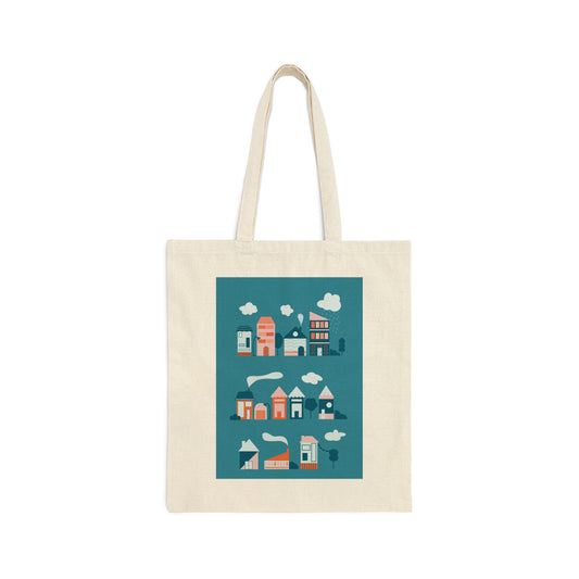 Blue Village Tote Bag